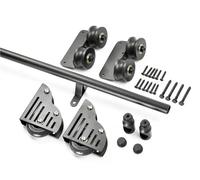 Rolling Library Lladder Kit 500cm Black Sliding Library Ladder Hardware Rolling Full Set Track Kit No, Floor Roller with Brake