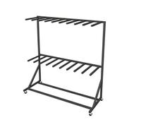 Rolling Life Jacket Display Rack, Pool Storage Rack, Water Sports Safety Equipment Organizer for Coastal Locations, Ports, and on Cruise Ships(2-Tier)