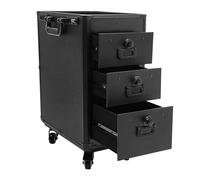 Rolling Makeup Train Case Table Tattoo Nail Desk Mobile Manicure Station Case with 4 Universal Wheels and Combination Lock 42 * 28 * 53cm for Make-up Artists from Beginners to Professionals Freelance