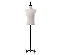 Rolling Male Mannequin Torso Body with Lockable Wheels, Floor Standing Heavy Duty Men Manikin Dress Form for Clothing/Suits Display, 145-175cm (Color : C, Size : No arms)
