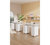 Rolling Manicure Station Nail Table in White The hot sale White