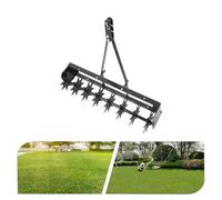 Rolling Manual Lawn Aerators 30.91inch Lawn Aerator Push Grass Tow Behind Lawn Aerator Tool 45kg Load-Bearing Capacity with 8Soil Penetrator Spikes for Lawn Yard and Garden