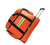 Rolling Medical Bag with Reflective Strip, Telescopic Handle & Casters, Empty First Responder Bag with Shoulder Strap, Organizer for Firefighter, Rescue, Hiking