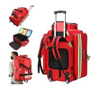 Rolling Medical Bag with Wheels, First Responder EMT Bag with Compartments, Reflective Strips, Large Capacity, Made of Durable 1800D Oxford Cloth for Health Professionals
