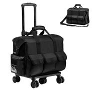 Rolling Medical Duffle for Nursing - Work Clinical Home Health Cna Nr Gift Carry On With Wheels for Doctor Emt Ems Healthcare, Black, 18.5 x 10.7 x 13 inches