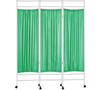 Rolling Medical Privacy Screen Folding, 3/4/5/6 Panel Temporary Room Partition Wall Fencing With Wheels, For Beauty Salon Hospital Clinic Ward, Metal Iron F(Size:3 Panels-W150cm(59.1in),Color:Green)