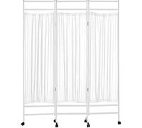 Rolling Medical Privacy Screen Folding, 3/4/5/6 Panel Temporary Room Partition Wall Fencing With Wheels, For Beauty Salon Hospital Clinic Ward, Metal Iron F(Size:3 Panels-W150cm(59.1in),Color:White)