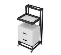 Rolling Metal Storage Cabinet Salon Trolley with Wheels Beauty Tool Chest Drawer nizer for Garage & Salon White Black 37x37x85cm Mobile Storage Solution