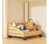 Rolling Mobile Bookshelf on Wheels - Under Desk Office Cart Wooden Bookcase Sideboard Storage Rack Home Office nization Art Storage Cabinet for Small Spaces