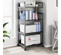 Rolling Mobile Printer Stand with Wheels - Multi-Purpose Home Office Cart for Printers Scanners Media Players & Storage - Versatile Utility Rack for Files & Books