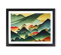 Rolling Mountain Range Vol.1 Framed Print | A2 Black Framed Wall Art | Ready to Hang | Modern Landscape Picture | Living Room Bedroom Lounge Office