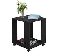 Rolling Movable Side Table Small Square Coffee Shelf in Natural Wood Versatile Nightstand for Phone Lamp End Table Medium-Sized Accent Tables (Color: C Size: 50 cm)