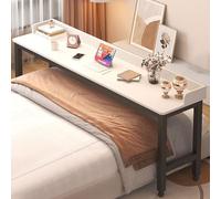 Rolling Overbed Side Table with Wheels - Portable Laptop Desk Cart for Bed Sofa & Home Use - Adjustable Height Easy Mobility Ideal for Work & Leisure
