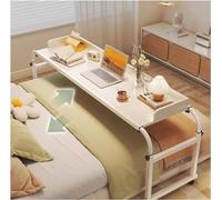 Rolling Overbed Table,Overbed Bedside Table with Rolling Height and Length Adjustable Mobile Table, Over The Bedwithwheelsiarge Cross Bed Tablewith Wheels