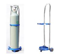 Rolling Oxygen Tank Holder Trolley - 4L-15L Cylinder Stand for Acetylene & Argon, Medical Oxygen Cart for Care Homes, 87cm Height, Easy Transport & Mobility.