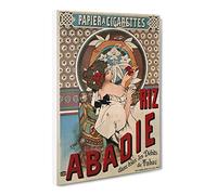 Rolling Paper By Alphonse Mucha Canvas Wall Art Print 30x20 Inch | Ready to Hang, Gallery Wrapped, Fade-Resistant Inks, Securely Packaged, UK Made