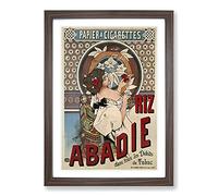 Rolling Paper by Alphonse Mucha Framed Print | A2 Walnut Framed Wall Art | Ready to Hang | Modern Nature Picture | Living Room Bedroom Lounge Office