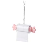 Rolling Paper Play Toy with Hanging Chain Hanging Parrots Entertainment Toy Multi-Purpose Interactive Chewing Accessory for Parakeet Cockatiel & Medium