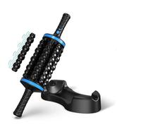 Rolling Percussive Massager with 72 Massage Points,5-Speed Vibration, Rechargeable Handheld Roller with Base for Foot, Back, and Muscle Pain Relief, Forward & Reverse Rotation(Blue)