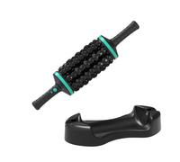 Rolling Percussive Massager with 72 Massage Points,5-Speed Vibration, Rechargeable Handheld Roller with Base for Foot, Back, and Muscle Pain Relief, Forward & Reverse Rotation(Green)