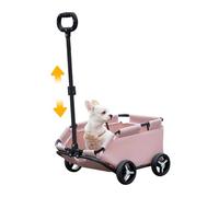 Rolling Pet Carrier Pushchair - Lightweight 4-Wheel Folding Dog Trolley, Portable Cat Trolley, Drive, Shopping, Walking Accessory for Small Dogs and Cats, Outdoor Adventure Pet Transport