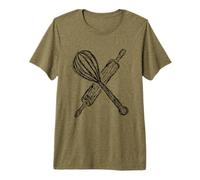 Rolling Pin and Hand Mixer Bakery Worker Premium T-Shirt