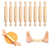 Rolling Pin for Baking, 9 Pcs Clay Pins Playdough Wooden Rollers Fondant Small Roller 5.5inch Length, Play Mini Wood Dough Products Pizza Tools Accessories Craft Dumpling House