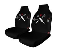 Rolling Pin Heartbeat Car Seat Cover Front Seat Protector 2PCS | Automotive Seat Covers,Universal Fit,Interior Car Accessories,Car Seat Protector,for Most Cars