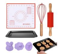 Rolling Pin - Non-Stick Easter Pastry Utensils - With Bunny And Chick Designs | For Cookies Cake Pan Pizza Pasta Fondant And Homemade Pastry