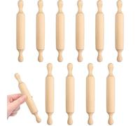 Rolling Pin Small, 10 PCS Wooden Kids Rolling Pins, Mini Dough Non-Stick Playdough Roller for Baking, Fondant, Pie Crust, Cookie, Pastry, Great for Kitchen Fun (5.5 inch)