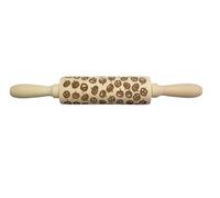 Rolling Pin with Pumpkin, Wooden Embossed 3D Cookie Engraved DIY Baking Tools Dough Roller Engraved Rolling Pins Wooden Embossing Rolling Pin(Color 1)