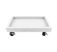 Rolling Plant Stand with Wheels Indoor/Outdoor Flower Pot Cart Easy to Move White Color Size: 50cm/20 Inches Perfect for Home and Garden Use