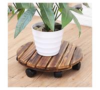 Rolling Plant Trolley with Casters, 35cm Round Flower Pot Holder, Mobile Potted Stand on Wheels, Durable Dolly Tray for Large Pots, Garden Plant Caddy