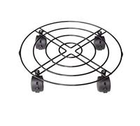 Rolling Planter Trays, Plant Caddy Heavy Metal Planter Stand Plant Roller Base Plant Cart Mobile Tray for Home Living Room Plant Display Planter Saucer/Black/25Cm