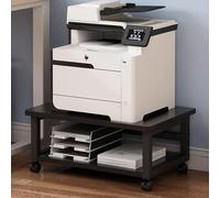 Rolling Printer Stand - Mobile Under Desk Printer Table with Wheels, Multi-Use Printers Cart for Home Office Fax Scanner Heat Press File Book(Black,23.6 in)