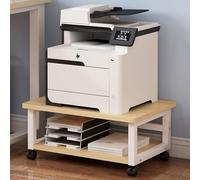 Rolling Printer Stand - Mobile Under Desk Printer Table with Wheels, Multi-Use Printers Cart for Home Office Fax Scanner Heat Press File Book(Brown,19.6 in)