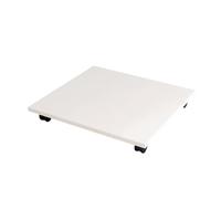 Rolling Printer Stand Under Desk with 4 Wheels Mobile Copier Cart White Printer Shelf & Plant Rack Adjustable Tray for Home Office Storage (49x30x6.6cm)