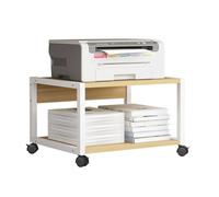 Rolling Printer Stand with Lockable Wheels, Mobile Under Desk Printer Trolley, Office Printer Cart for Mini 3D Printers & All Printers, Space-Saving Printer Table