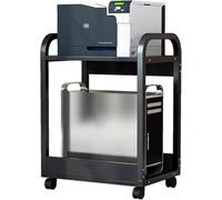 Rolling Printer Stand with Storage, Mobile Printer Cart with Wheels for Home Office, 2-Tier Under Desk Organiser for PC Tower, Scanner