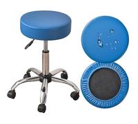 Rolling Round Bar Stool Seat Covers PU Leather Stool Cushion Slipcover Elastic Bar Chair Covers for 5-12 Inch Chair Workbench Seat Slipcover Waterproof(Navy Blau,2er Set)