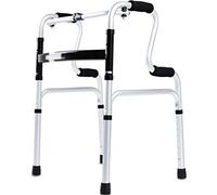 Rolling s Adjust The Walking Device for The Elderly,Home Non-Slip Walking e,Folding Rehabilitation Training,Can Bear 100kg (Color : Silver, Size : 50 * 48 * 75-93cm)