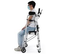 Rolling s with Seat and Brakes Fold Up for Tall People Elderly Upright with Forearm Support Wheels Lightweight Portable Aluminum Walking Aid (with Leather Sea (with Leather Sea Double The