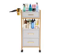 Rolling Salon Trolley Cart - Sturdy Metal Stylist Cart with Storage Drawers - Mobile Hairdressing & Barber Station for Hair Stylists, Tattoo Artists & Barbers