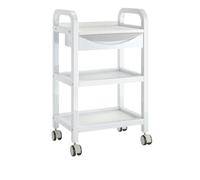 Rolling Salon Trolley Cart with 360° Wheels, Beauty Storage Cart with Drawer, Utility Rolling Carts for Hair Salon, Spa, Nail, Tattoo Shop, or Home 19.5''L x 13.8''W x 33.1''H(Gray A)