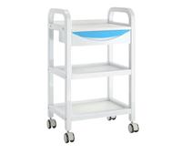 Rolling Salon Trolley Cart with 360° Wheels, Beauty Storage Cart with Drawer, Utility Rolling Carts for Hair Salon, Spa, Nail, Tattoo Shop, or Home 19.5''L x 13.8''W x 33.1''H(Blue)