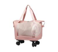 Rolling Shopping Suitcase Package - Travel Bag With Wheels | Carry Bag With Wheels | 15.6 Inch Lightweight Scratch Resistant Luggage | 360° Spinners | Compartment, pink, Please refer to the