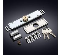 Rolling Shutter Door Lock Heavy Duty Iron Security Latch for Garage Warehouse Middle Bottom Mount Anti-Theft Bolt with Cross for Crescent Key(A)