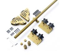 Rolling Sliding Ladder Hardware Kit - 3.3ft-24ft Gold Rolling Ladder Track Rail Library Full Set Track Kit (No Ladder) for Home/Indoor/Loft, Mobile Ladder Slide Roller System(4ft/122cm Track