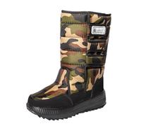 Rolling Soft Snow Short Boots Women Flat Pairs Water Warm Winter Men Women's Boots Velvet Women's Lined, 5 camouflage, 12 UK