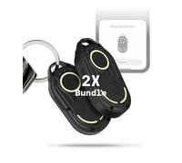 Rolling Square AirNotch Pro- Bluetooth Tracker Tag Compatible with Apple Find My Only, Tracker Keychain Replaceable Batteries Loud 360° Sound Smart Tag with Glow-in-the-Dark Body, Waterproof Bundle 2x